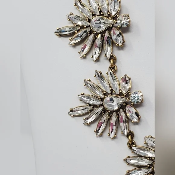J. CREW CLEAR RHINESTONE STATEMENT NECKLACE WOMEN JEWELRY BRIDAL FORMAL PROM - Picture 12 of 12